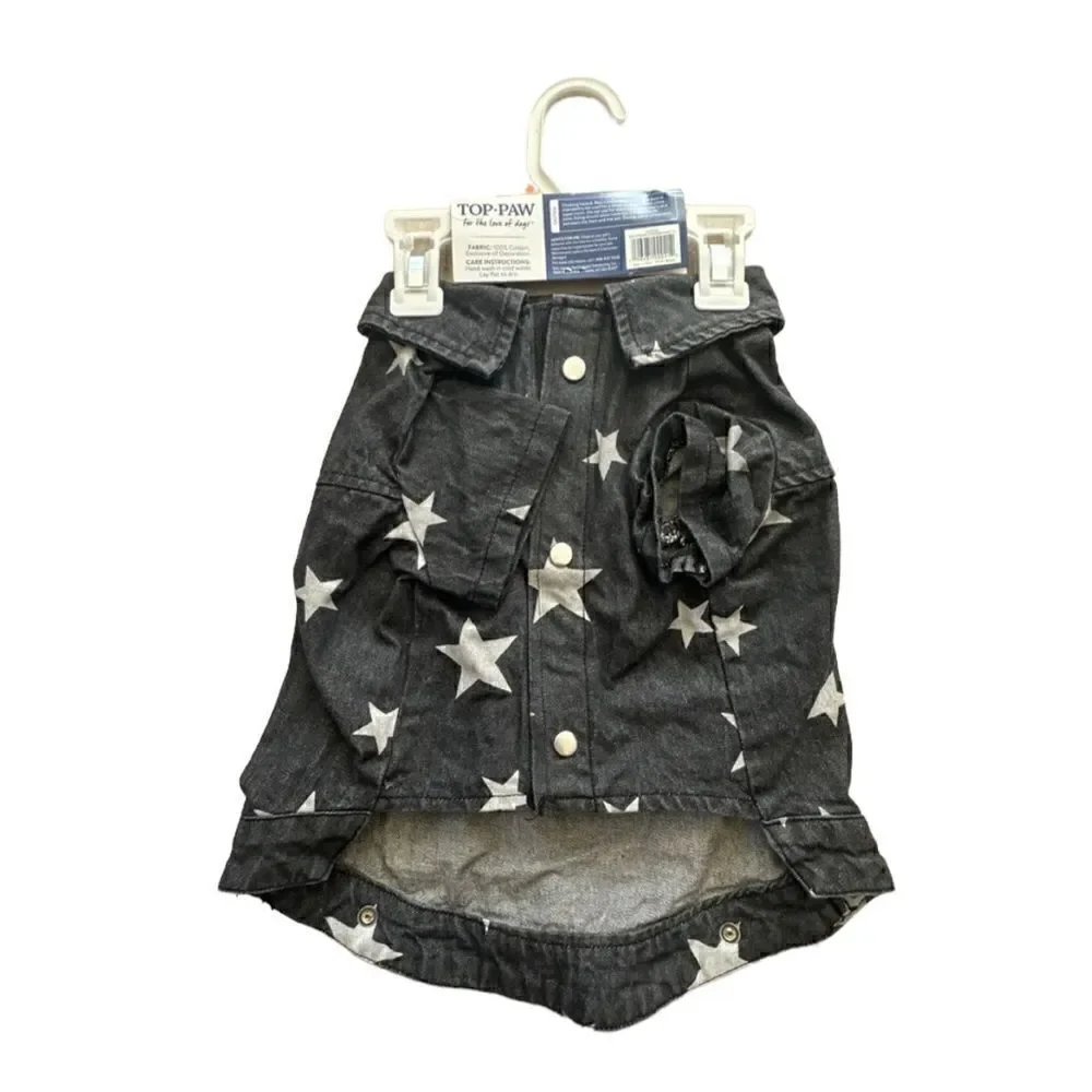 Top Paw  Denim Dog Jacket  Brand Dog Denim Jacket Short Sleeve